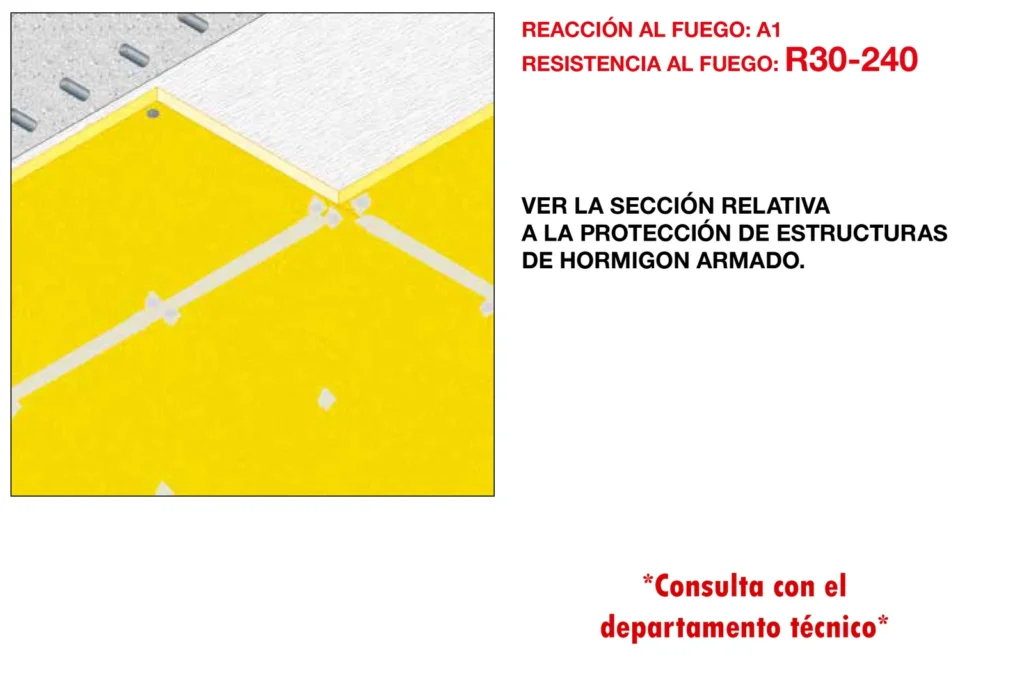 Lámina del sistema 5.09: Forjado de hormigón armado con placa, R 30 a R 240